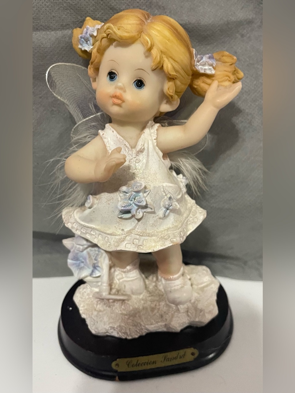 White Fairy Figurine - Gold Blonde Accent